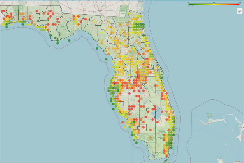 Expected Agricultural Loss due to Natural Hazards Heatmap